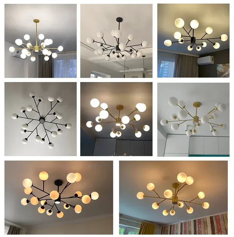 Decorbites™ Gold Schwarz LED Deckenleuchter für Wohnzimmer Schlafzimmer Beleuchtungseinrichtungen