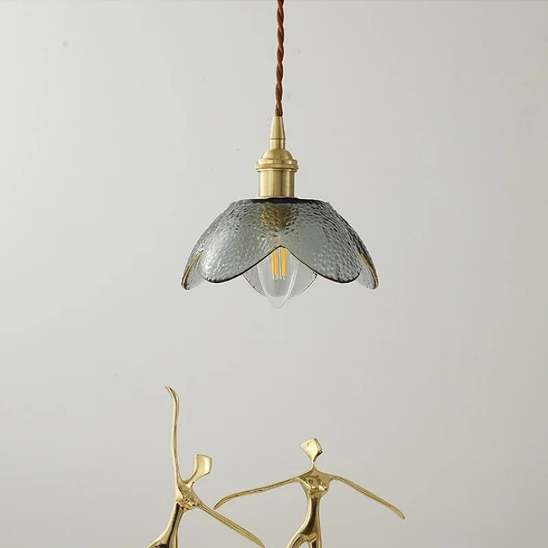 DecorBites™ Glass Copper LED Hanging Light: Nordic Pendant Lamp, Living Room Bedroom Coffee Knob Switch