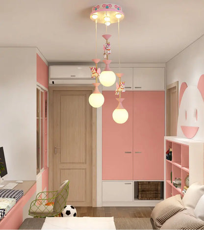 DecorBites™ Children's Carousel LED Chandeliers: Nordic Princess Decor Pendant Lights for Living Room