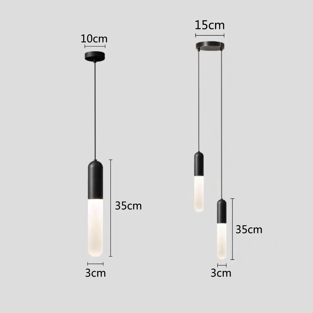 DecorBites™ Gold LED Pendant Lamp for Bedroom & Kitchen Lighting - Long Cable Suspended Fixture