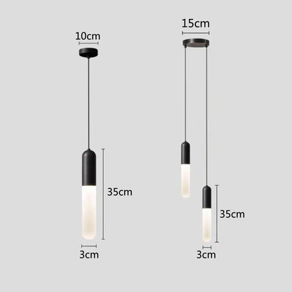 DecorBites™ Gold LED Pendant Lamp for Bedroom & Kitchen Lighting - Long Cable Suspended Fixture