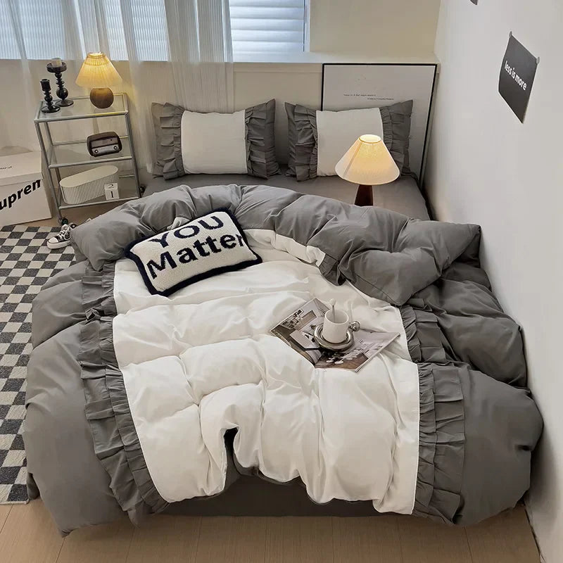 Microfiber Lace Duvet Set