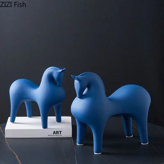 DecorBites™ Abstract Ceramic Horse Sculpture Decorative Figurine