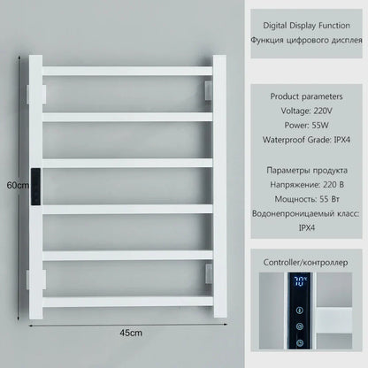 DecorBites™ Electric Towel Rack with Digital Display and Thermostatic Settings