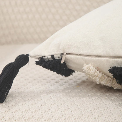 DecorBites™ Fundas de almohada bordadas en chenilla geométrica, estilo boho marroquí