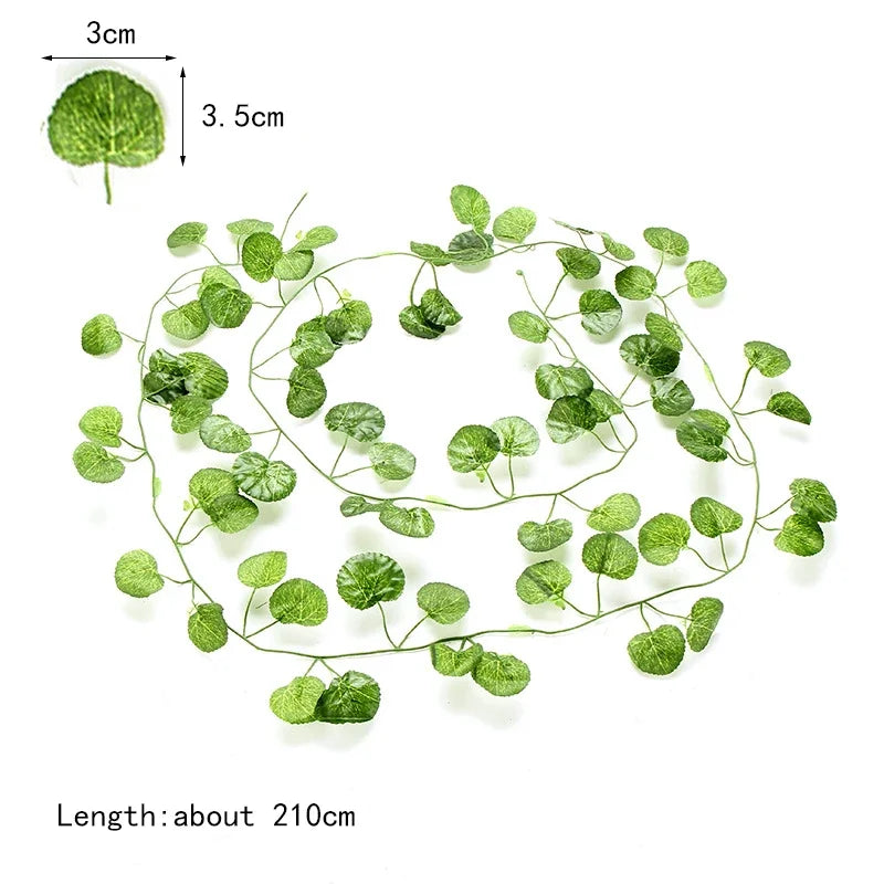 ديكور بايتس™ 12 قطعة من نباتات اللبلاب الأخضر الاصطناعية بطول 2.2 متر لتزيين الحائط