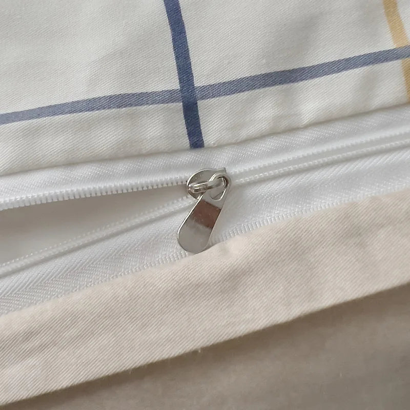 طقم سرير DecorBites™ مطبوع هندسيًا من القطن بنسبة 100% - سرير فردي بمقاس كوين