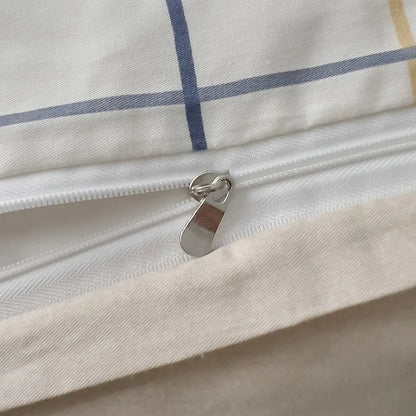 طقم سرير DecorBites™ مطبوع هندسيًا من القطن بنسبة 100% - سرير فردي بمقاس كوين