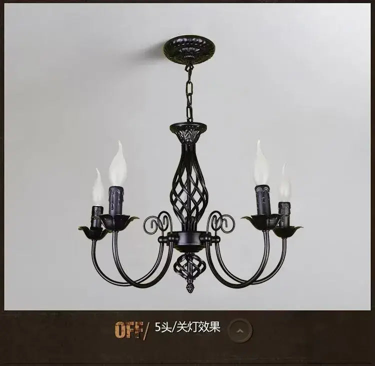 DecorBites™ Modern Black Iron Chandelier for Living Room