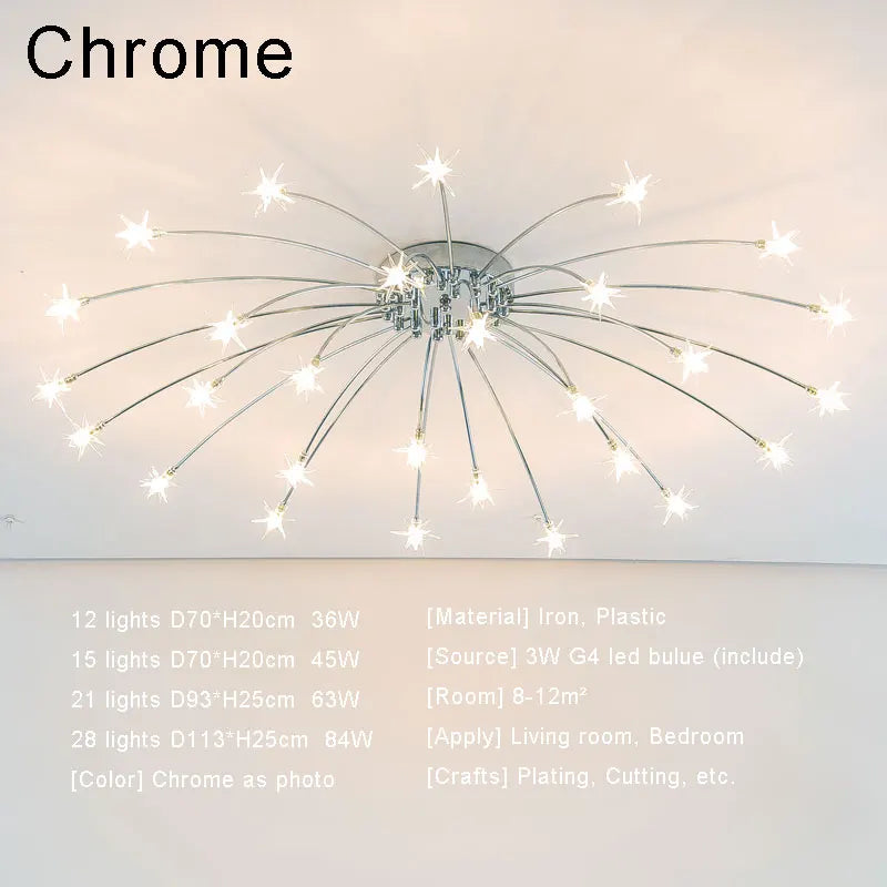 DecorBites™ Chrome Metal LED Chandelier - Nordic Design Home Lighting for Living Room, Bedroom, Kitchen