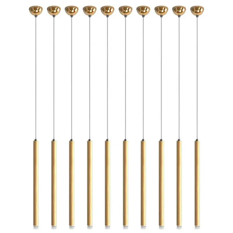 DecorBites™ Golden Tube LED Chandelier for Modern Duplex Villa Living Room Staircase