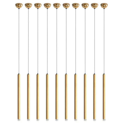 DecorBites™ Golden Tube LED Chandelier for Modern Duplex Villa Living Room Staircase