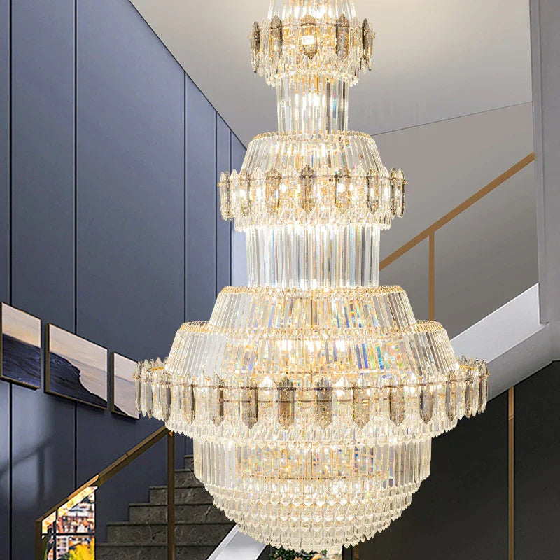 DecorBites™ Crystal Chandelier: Villa High Living Room Luxury Lighting
