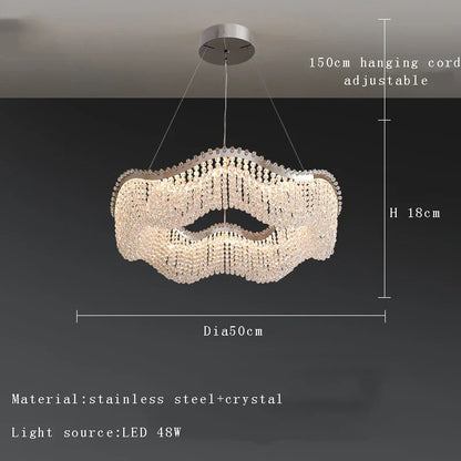 Lámpara de araña DecorBites™ con cuentas de cristal y luces LED para una decoración moderna y lujosa del hogar y el dormitorio.