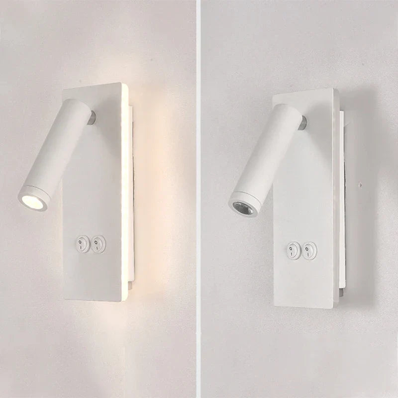 DecorBites™ Black Brass LED Wall Lamp with USB Port & Switch - 3W Spotlight for Bedroom