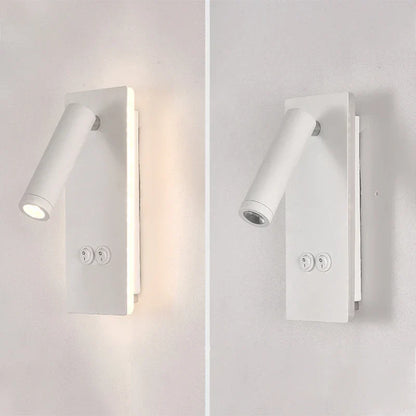 DecorBites™ Black Brass LED Wall Lamp with USB Port & Switch - 3W Spotlight for Bedroom