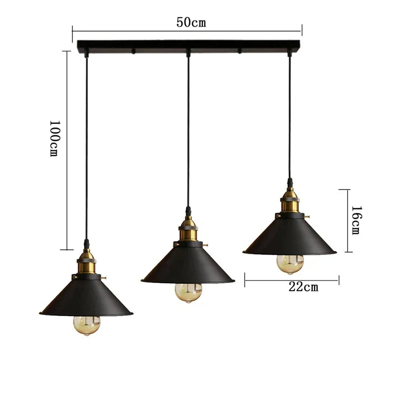 DecorBites™ Industrial Ceiling Chandelier for Kitchen Bedroom Restaurant Home, Black/White, 3 Heads