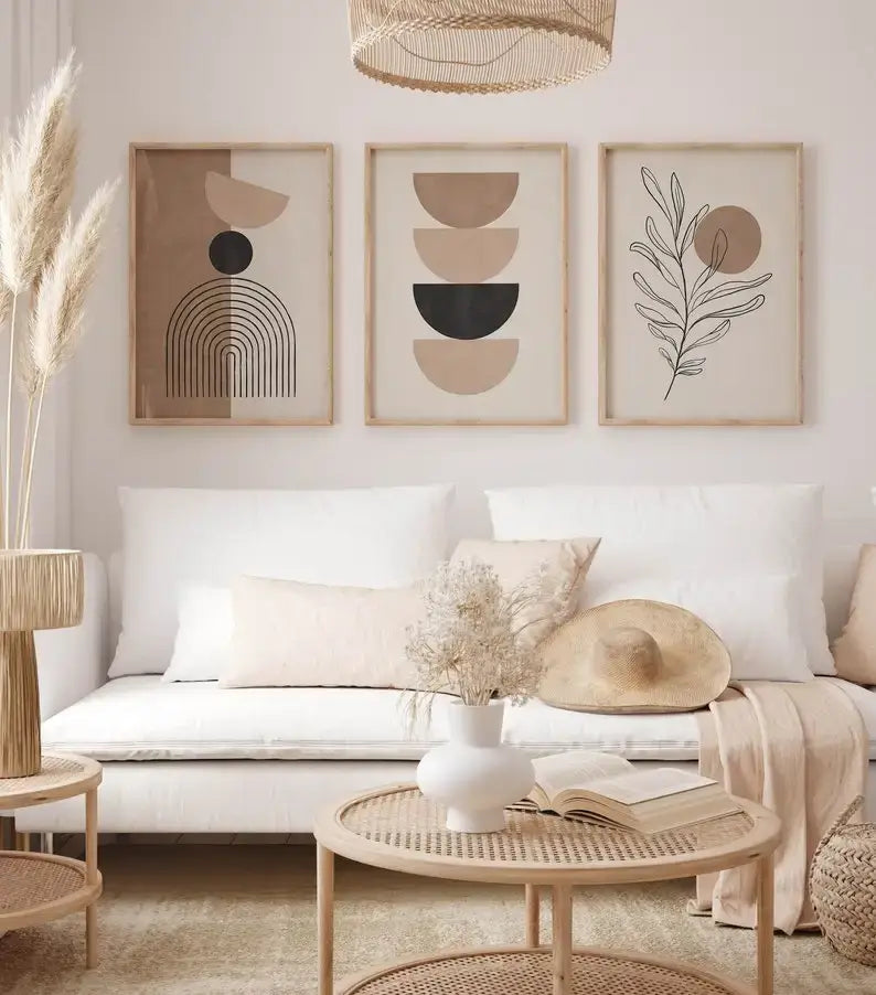 DecorBites™ Bohemian Geometric Plant Wall Art Set