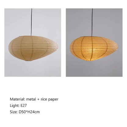 DecorBites™ Japanese Rice Paper LED Pendant Lamp for Living Room Dining Cafe
