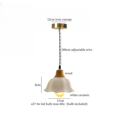 DecorBites™ Beige Cloth LED Pendant Light: Vintage Japanese Style for Kitchen, Dining, and Living Room