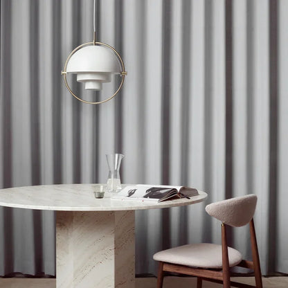 Danish Iron And Glass Pendant Light in Gold or Chrome