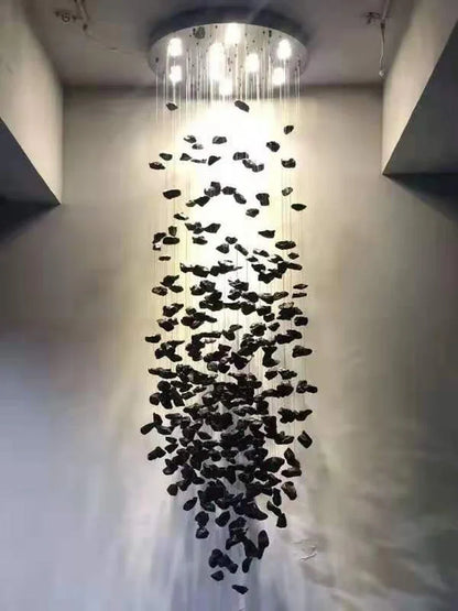 Lámpara de araña de cristal de lujo DecorBites™: Iluminación LED moderna para escaleras y vestíbulos con diseño para pasillos largos