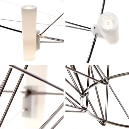 Lámpara de araña redonda LED de lujo DecorBites™ con alambre de hierro para sala de estar y comedor