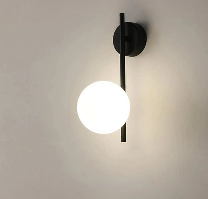 DecorBites™ Gold LED Glass Ball Wall Lamp: American Style Aisle Sconce for Bedroom, Study, and Corridor