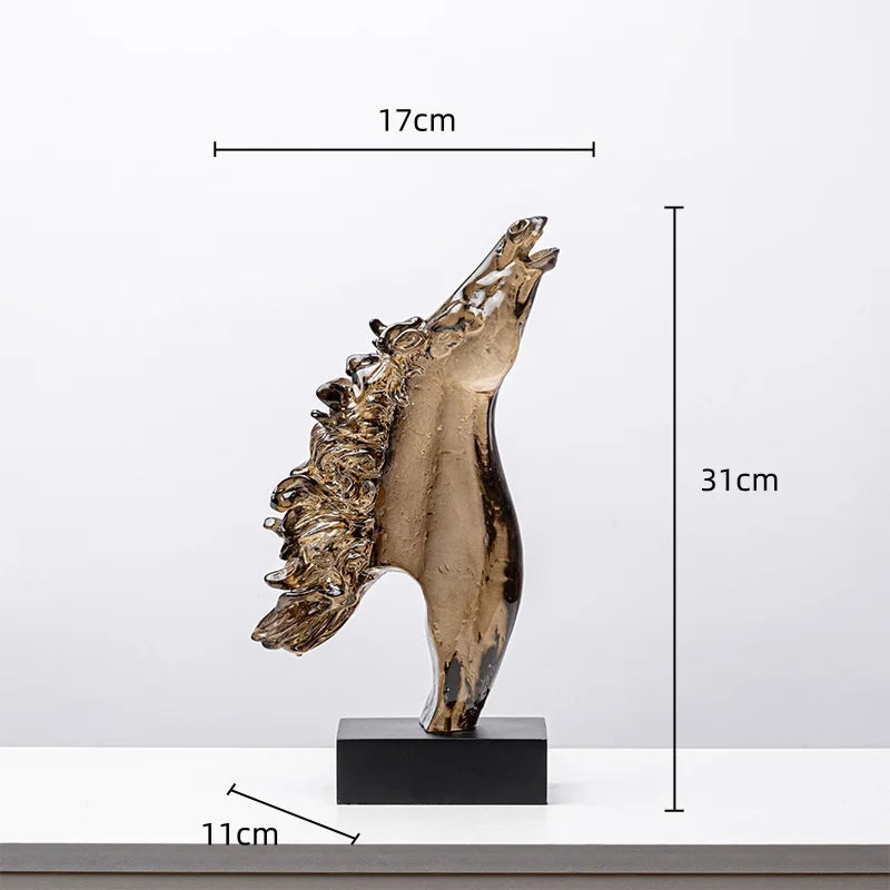 DecorBites™ Horse Head Statue Resin Figurine Home Decor Sculpture