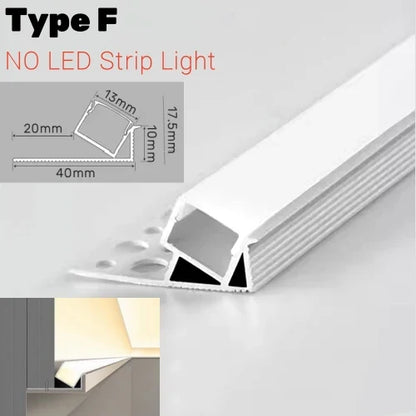 قناة خط الخصر المُدمجة ذات الملف الألومنيوم LED من DecorBites™ لزوايا الإضاءة الخلفية