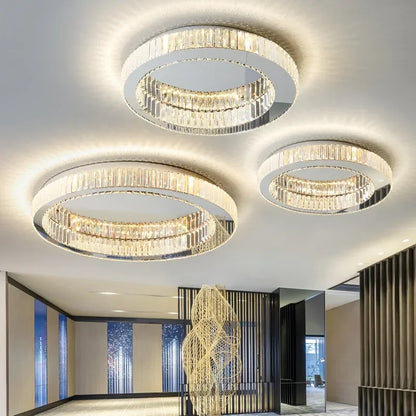 Lámpara de techo LED circular de cristal DecorBites™ para sala de estar, dormitorio y estudio modernos
