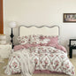 Decobites Vintage Rose Lace Ruffles Bedding Set - 100% Cotton French Style