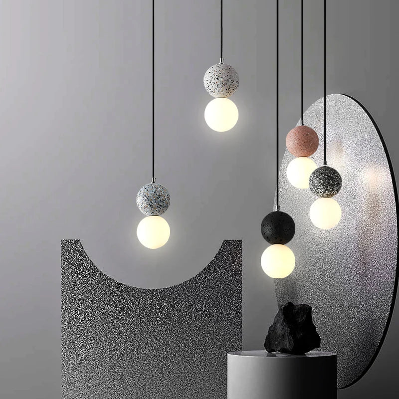 Nordic Glass Pendant Light With Iron Finish