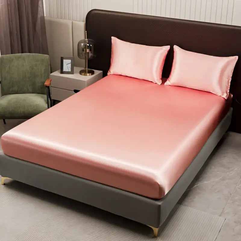 Opulent Solid Color Satin Bedding Set