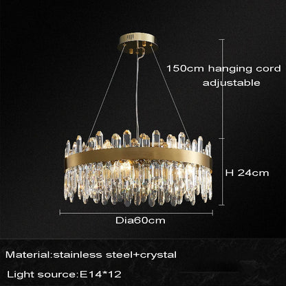 DecorBites™ Crystal Chandelier LED Dining Room Light Gold Lustres