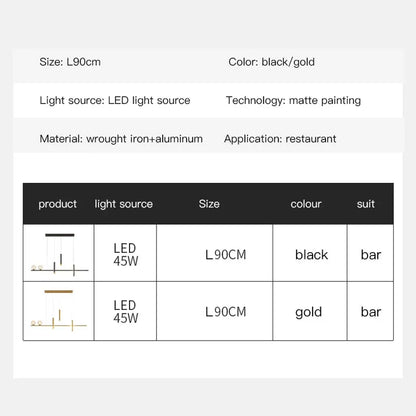 مصباح معلق أسود وذهبي من ديكوربايتس™ | إضاءة داخلية عصرية لغرفة الطعام والمطبخ