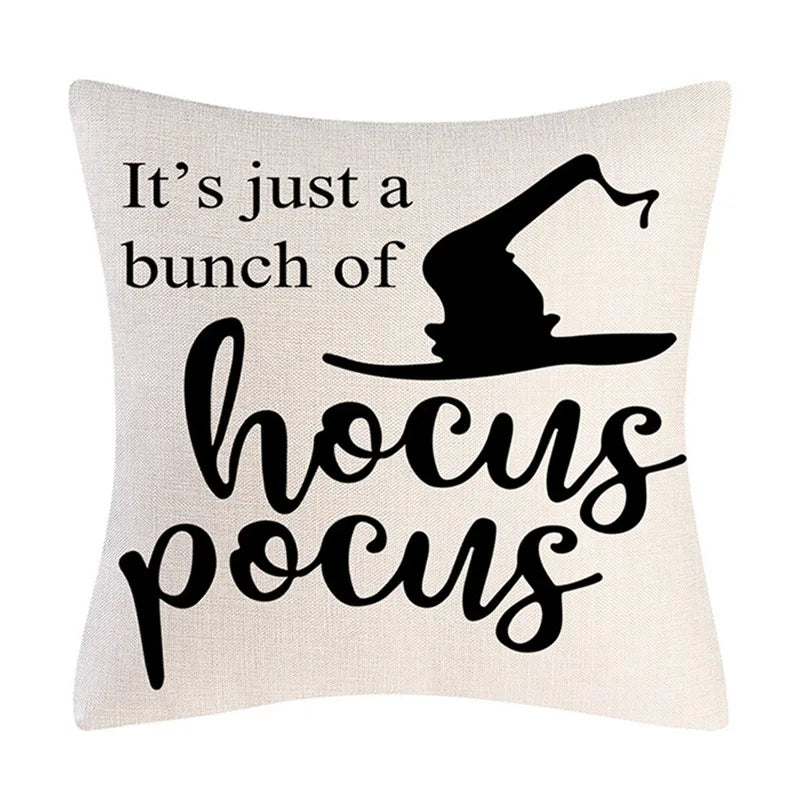 DecorBites™ Halloween Linen Cushion Cover for Living Room Decor and Sofa - Trick or Treat