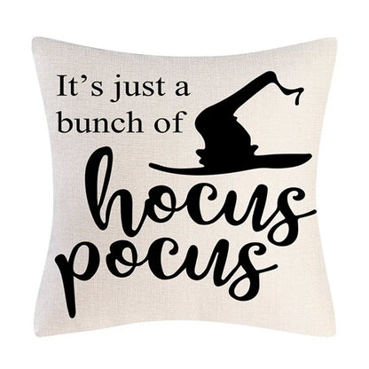 DecorBites™ Halloween Linen Cushion Cover for Living Room Decor and Sofa - Trick or Treat