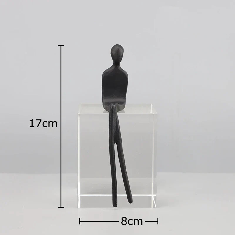 ديكوربايتس™ منحوتة شخصية تجريدية بقاعدة كريستالية لديكور الغرف الحديثة