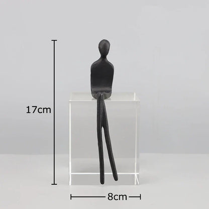 ديكوربايتس™ منحوتة شخصية تجريدية بقاعدة كريستالية لديكور الغرف الحديثة