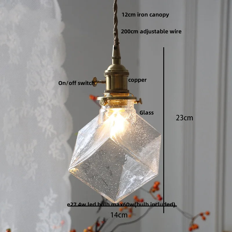 Lámpara colgante de latón LED Decorbites™ moderna con vidrio transparente para comedor