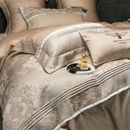 Decobites Champagne Luxury 100S Egyptian Cotton Relief Bedding Set