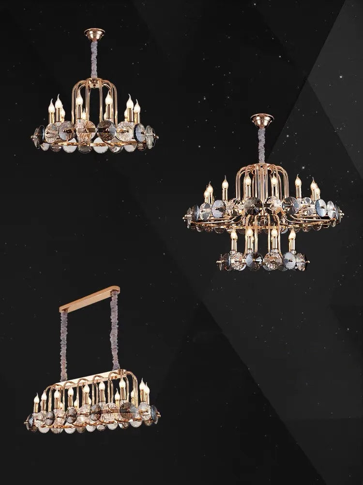 DecorBites™ Crystal Living Room Chandelier: Luxury European Designer Lighting Fixtures