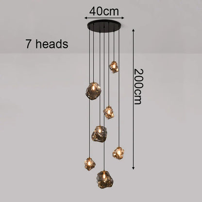 Modern Ring Pendant Chandelier in Iron, Acrylic, Glass