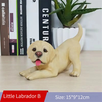 DecorBites™ Dog Sculpture for Home Decor - Lifelike Resin Pup Figurine Craft