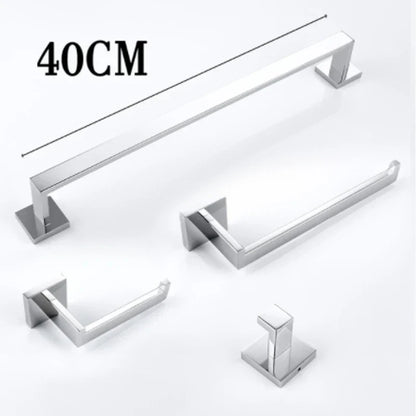 مجموعة حمام ديكوربايتس™ السوداء: حامل مناشف، حامل ورق، قضيب ذهبي، خطاف رداء - إكسسوارات من الفولاذ المقاوم للصدأ