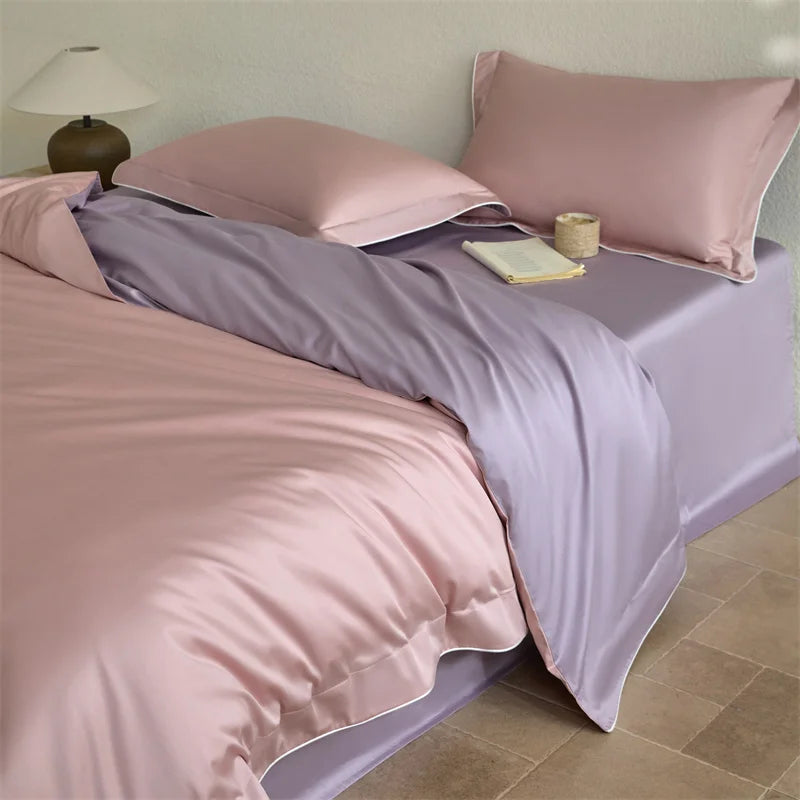 Decobites Luxury 600TC Egyptian Cotton Bedding Set: Duvet, Bed Sheet, Pillowcases - Queen King Size