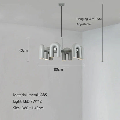 DecorBites™ LED Macaron Pendant Chandelier - Modern U Shape Hanging Lamp