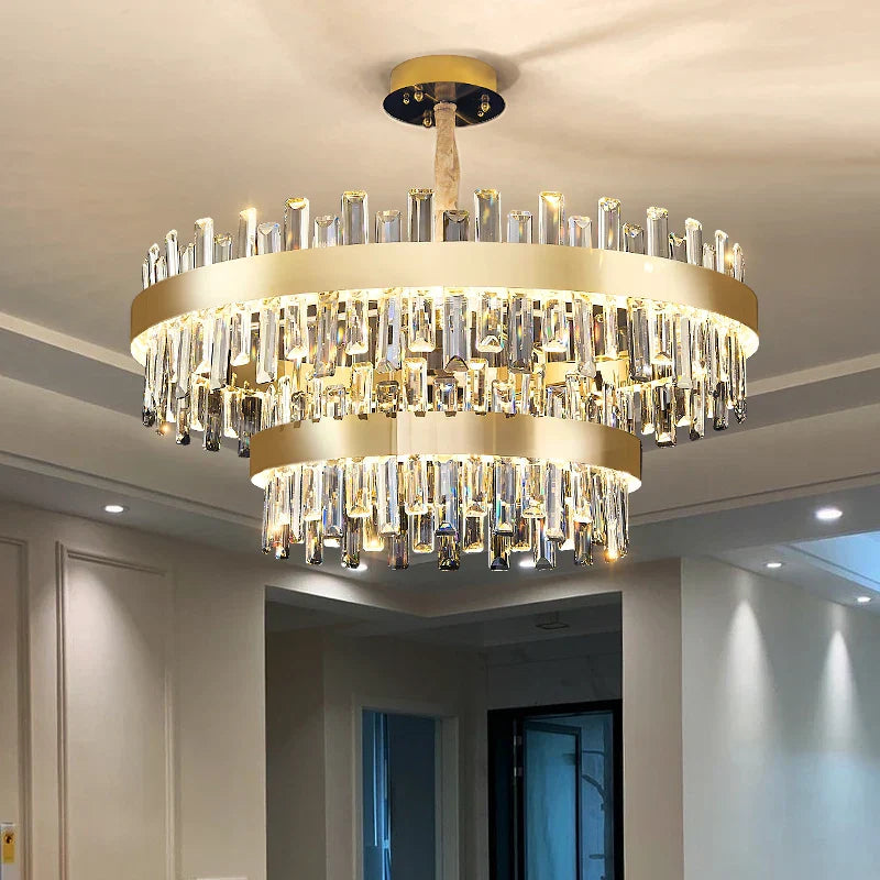 DecorBites™ Crystal Chandelier for Living Room Bedroom Dining - Energy-saving Light Luxury Lamps