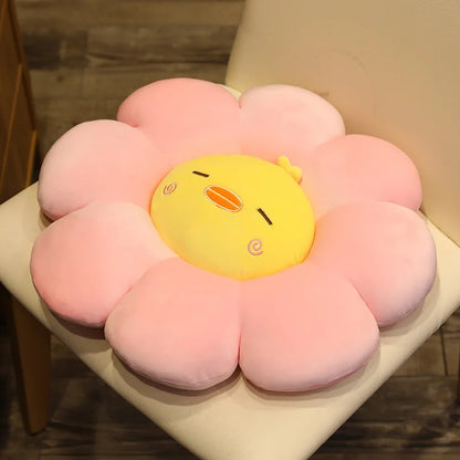 Decobites Sun Flower Plush Chair Cushion - Soft Cartoon Throw Pillow